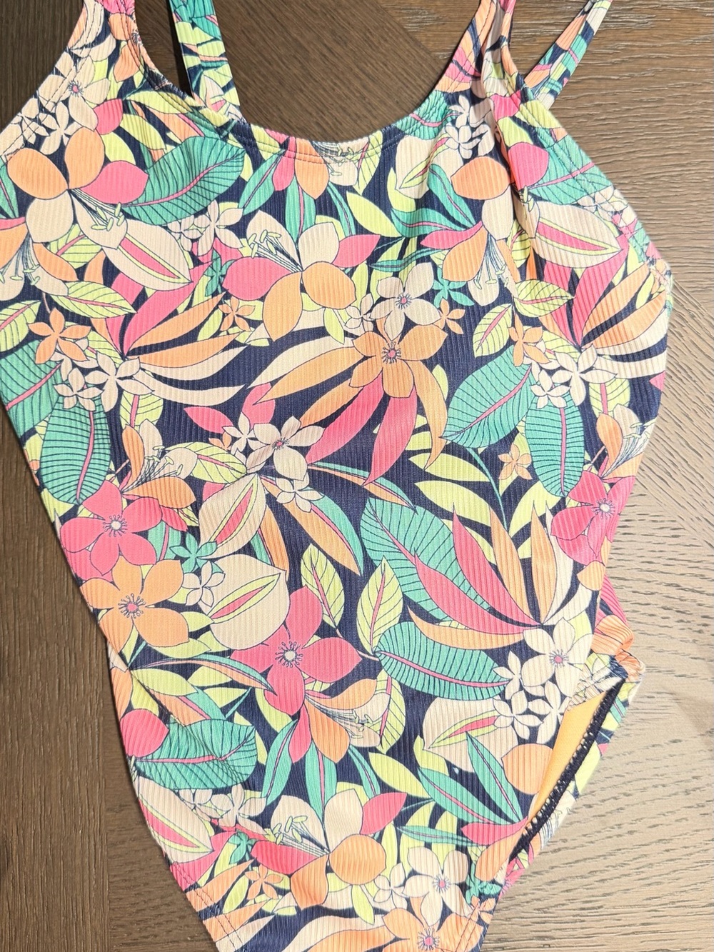 Roxy Floral One-Piece Swimsuit - Navy, Light Blue, Coral and one swim top